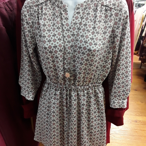 Ann Taylor Loft Floral Drawstring Shirt Dress NWT - Picture 2 of 4